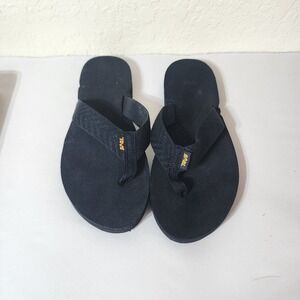 Teva Mush II Black Chevron Webbing Thong Flip Flop Sandals Womens 8 F60125B